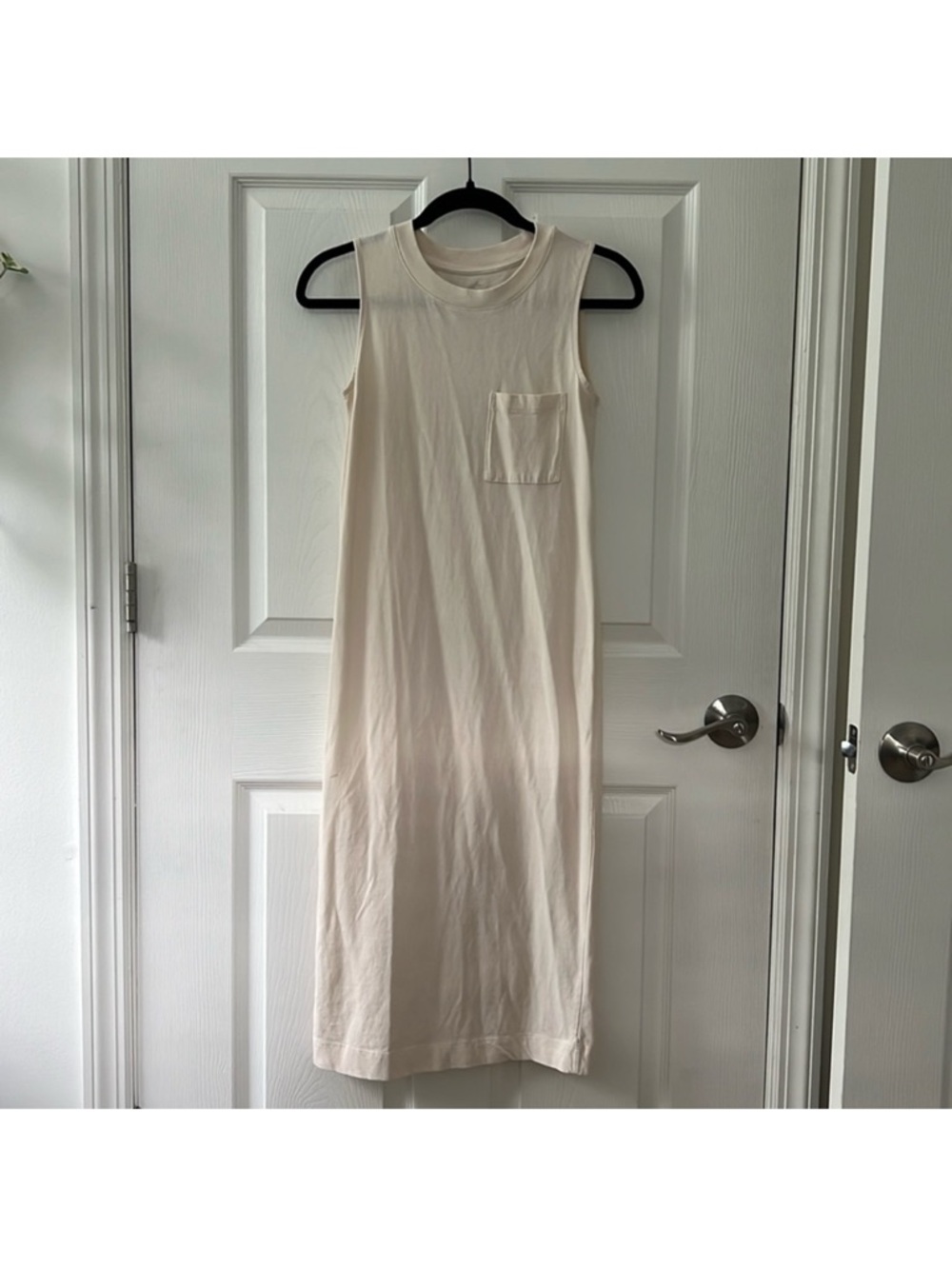 EVERLANE Organic Cotton Weekend Tee Dress in Off-white Cream